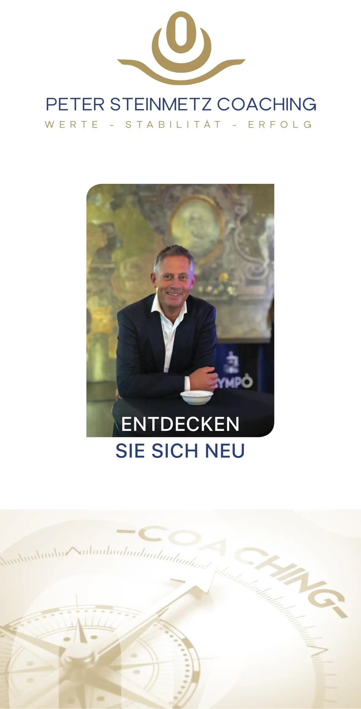 Coaching-Informationen Peter Steinmetz, Faltblatt Seite 1