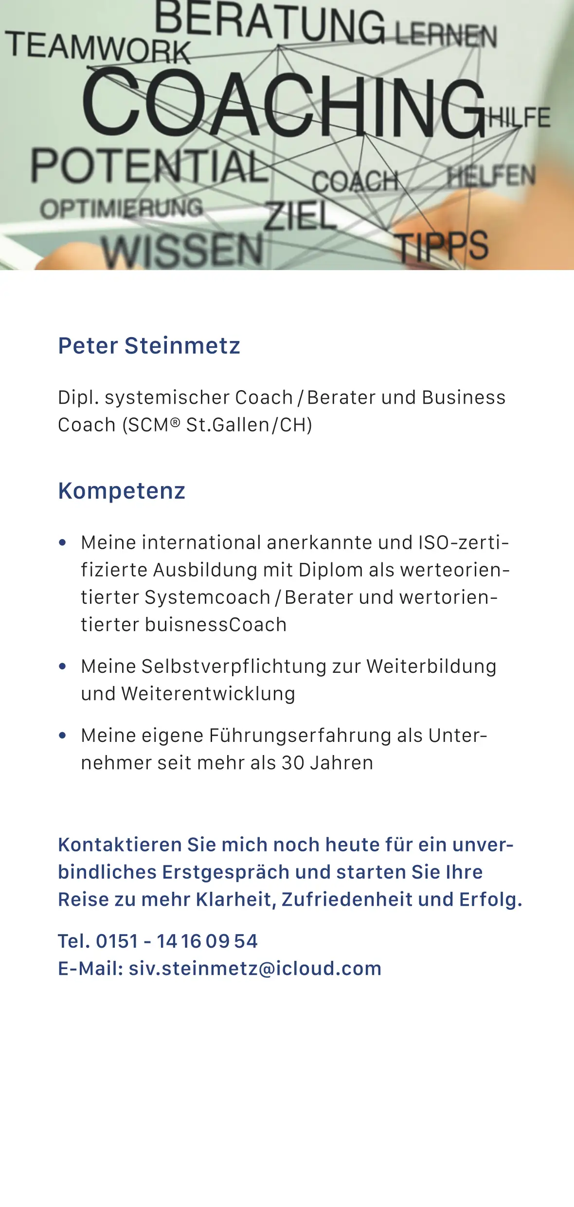 Coaching-Informationen Peter Steinmetz, Faltblatt Seite 5